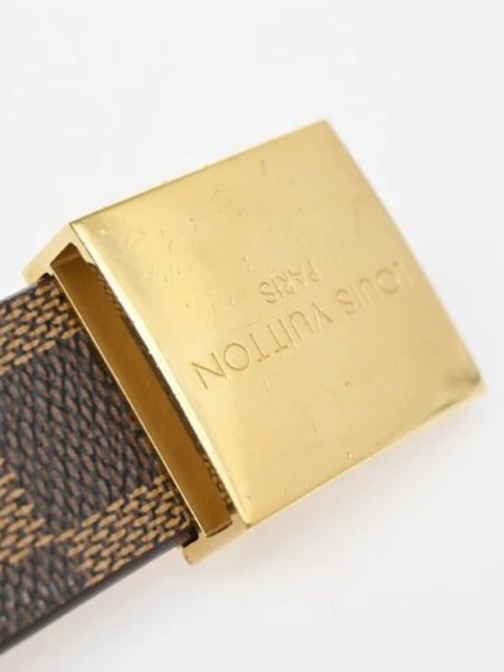 LOUIS VUITTON Santure Carre Belt Damier Ebene Brown GHW France M6802 32KC589 - Picture 10 of 12